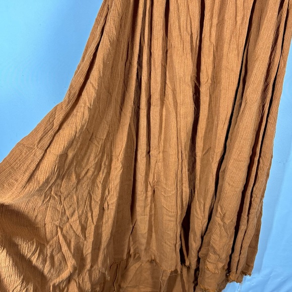 Free People Back To You Midi gauze Dress Rust Orange Oversized XS - Picture 5 of 9